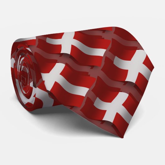 Cravate Drapeau de ondulation du Danemark (Roulé)