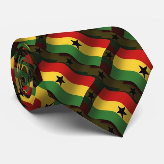 Cravate Drapeau de ondulation du Ghana (Roulé)