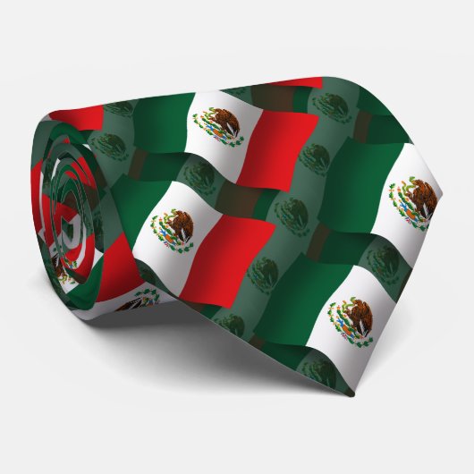 Cravate Drapeau de ondulation du Mexique (Roulé)
