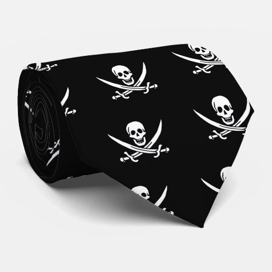 Cravate Drapeau de pirate authentique de Jack Rackam (Roulé)