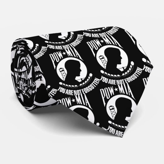Cravate Drapeau de POW-MIA (Roulé)