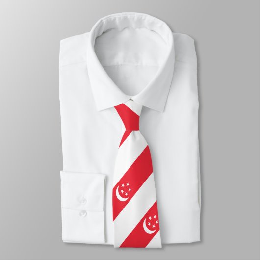 Cravate Drapeau de Singapour (Attaché)