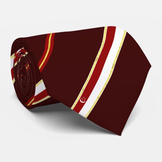 Cravate Drapeau de Singapour (Roulé)