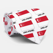 Cravate Drapeau de Singapour (Roulé)
