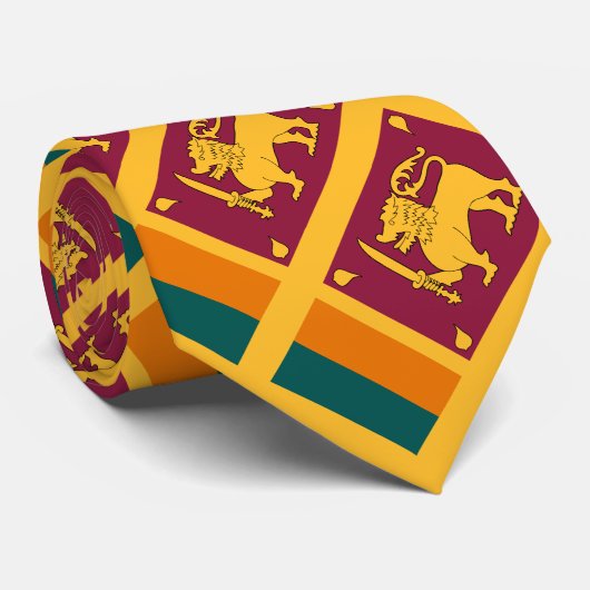 Cravate Drapeau de Sri Lanka (Roulé)