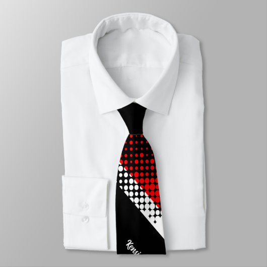 Cravate Drapeau de Trinité-et-Tobago avec nom sur Abstrait (Attaché)