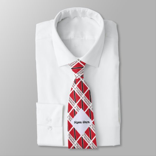 Cravate Drapeau de Trinité-et-Tobago avec votre nom (Attaché)