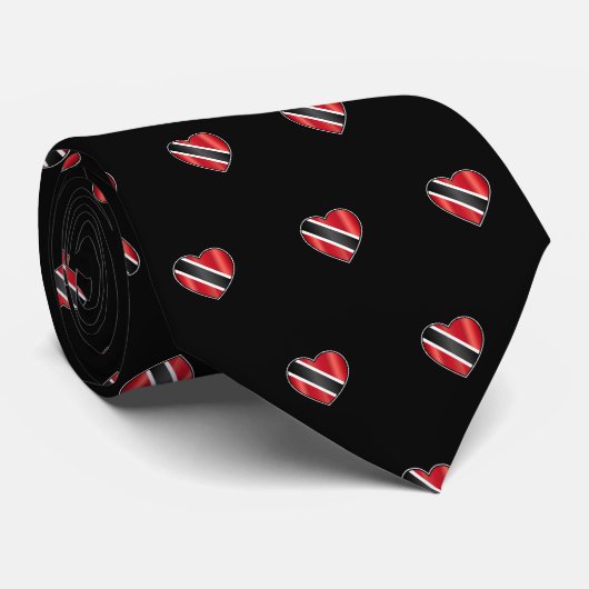 Cravate Drapeau de Trinité-et-Tobago sur NOIR (Roulé)