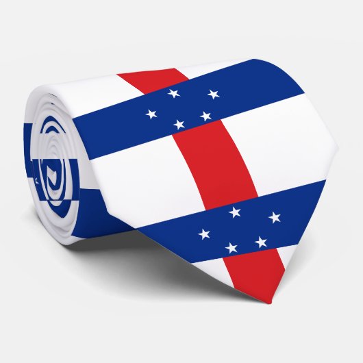 Cravate Drapeau des Antilles néerlandaises (Roulé)
