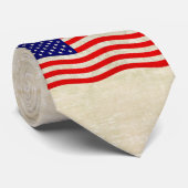 Cravate Drapeau des États-Unis d'Amérique - grungy (Roulé)