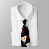Cravate Drapeau des Philippines Black Grunge (Attaché)