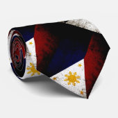 Cravate Drapeau des Philippines Black Grunge (Roulé)