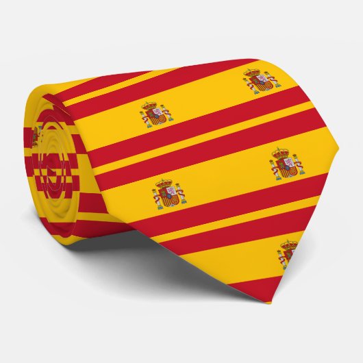 Cravate drapeau d'espagne (Roulé)