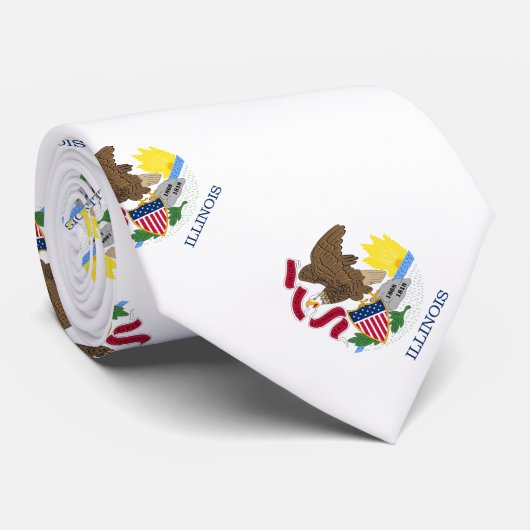 Cravate Drapeau d'état de l'Illinois (Roulé)
