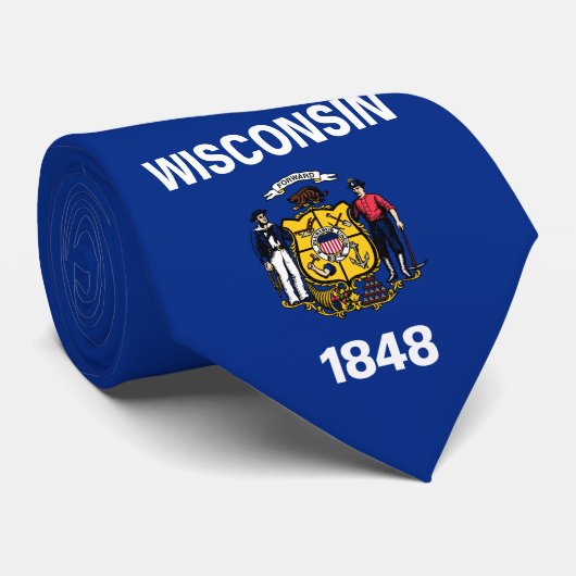 Cravate Drapeau d'État du Wisconsin (Roulé)