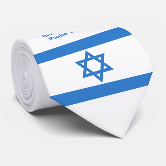 Cravate Drapeau d'Israël, (Roulé)