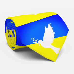 Cravate Drapeau Dove de Paix Ukraine Couleurs Liberté Crav