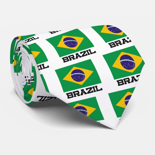 Cravate Drapeau du Brésil (Roulé)