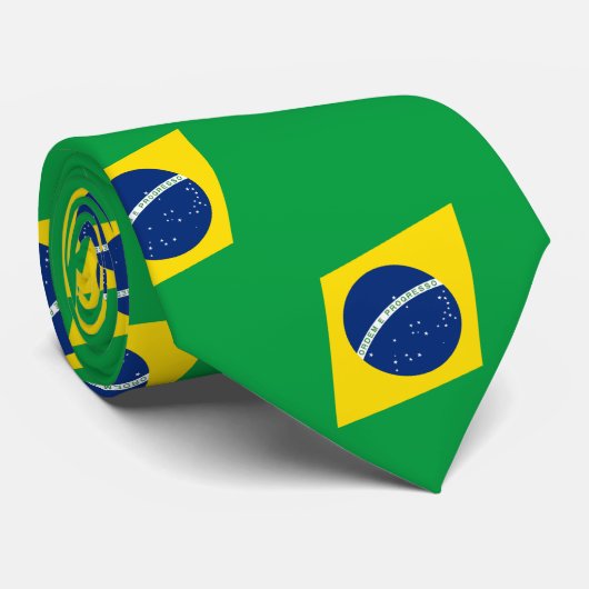 Cravate Drapeau du Brésil (Roulé)