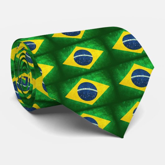 Cravate Drapeau du Brésil (Roulé)