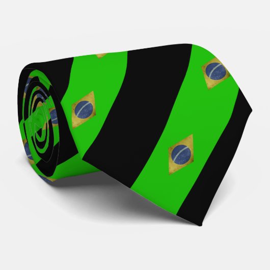 Cravate Drapeau du Brésil (Roulé)
