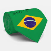 Cravate Drapeau du Brésil Personnalisé (Roulé)