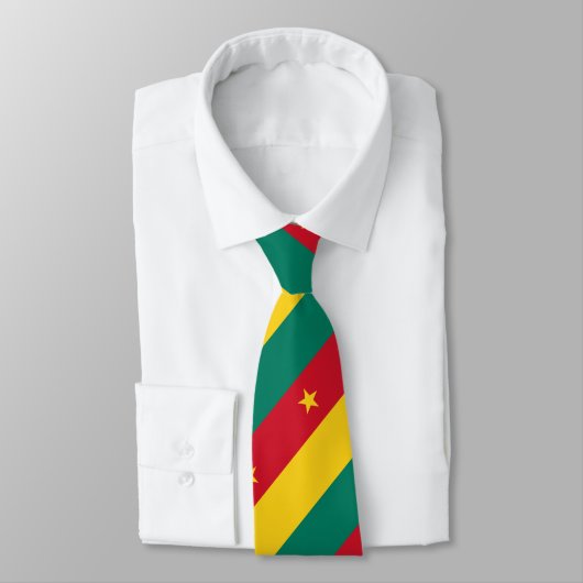 Cravate Drapeau du Cameroun (Attaché)
