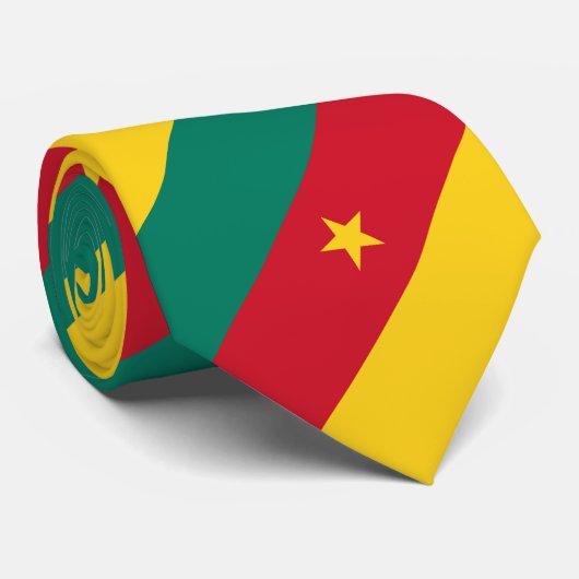 Cravate Drapeau du Cameroun (Roulé)