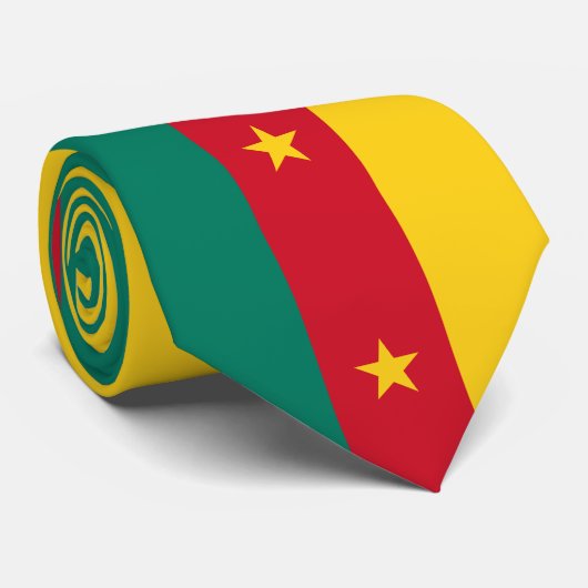 Cravate Drapeau du Cameroun (Roulé)