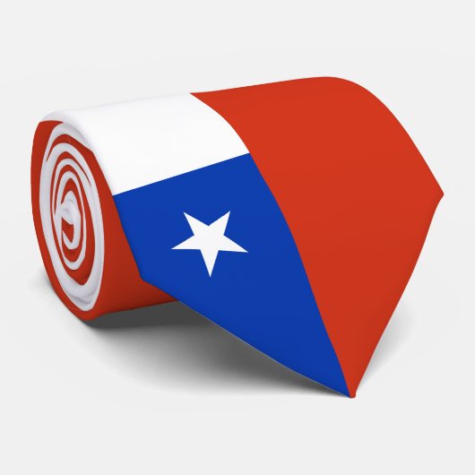 Cravate Drapeau du Chili (Roulé)