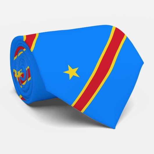 Cravate Drapeau du Congo Kinshasa (Roulé)