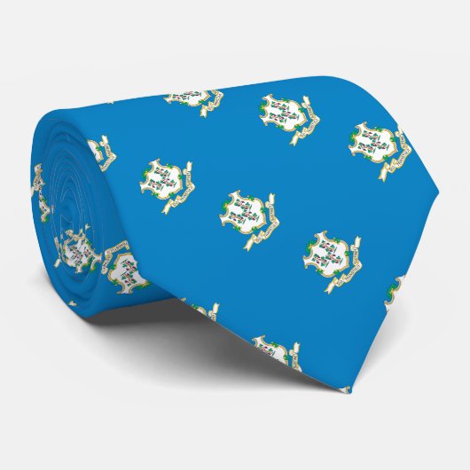 Cravate Drapeau du CONNECTICUT - (Roulé)