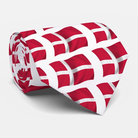 Cravate Drapeau du Danemark (Roulé)