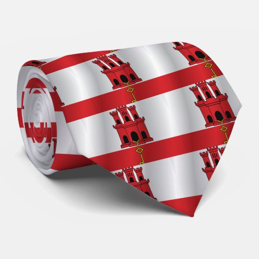 Cravate Drapeau du Gibraltar (Roulé)