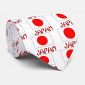 Cravate Drapeau du Japon & Mot Rouge (Roulé)