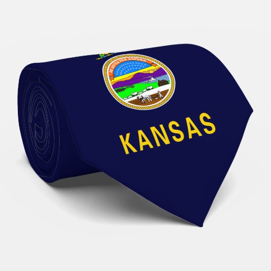 Cravate Drapeau du Kansas (Roulé)
