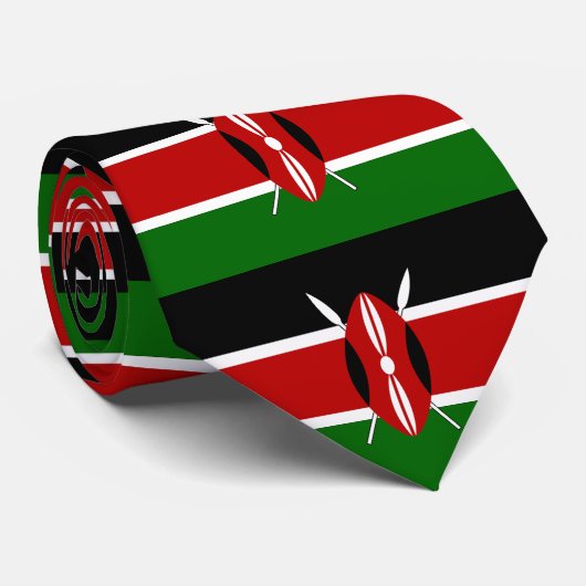 Cravate Drapeau du Kenya (Roulé)