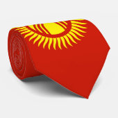 Cravate Drapeau du Kirghizistan (Roulé)