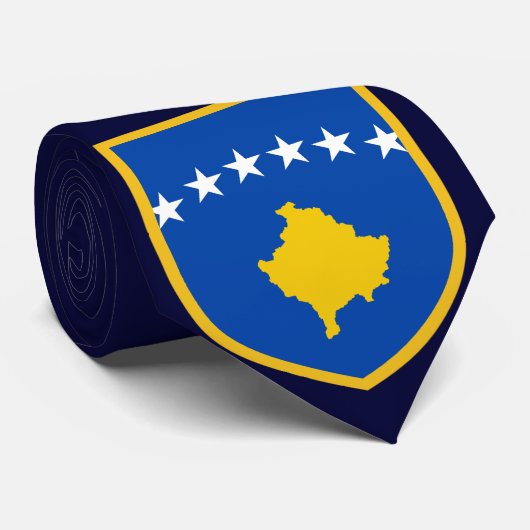 Cravate Drapeau du Kosovo (Roulé)