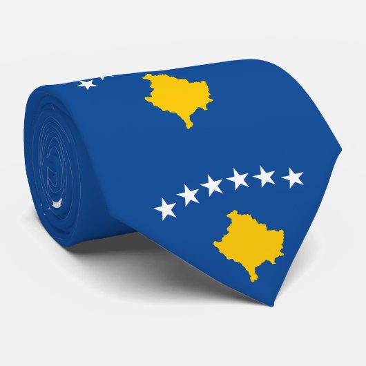 Cravate Drapeau du Kosovo (Roulé)