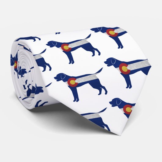 Cravate Drapeau du Labrador Retriever Chien Colorado Silho (Roulé)