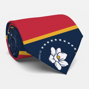 Cravate Drapeau du Mississippi - Nouveau drapeau Magnolia
