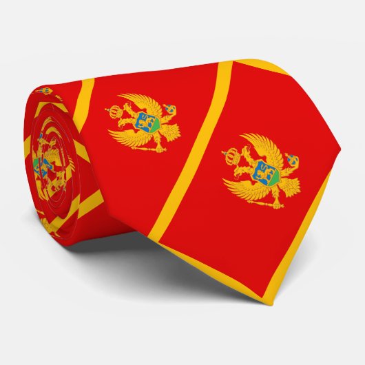 Cravate Drapeau du Monténégro (Roulé)