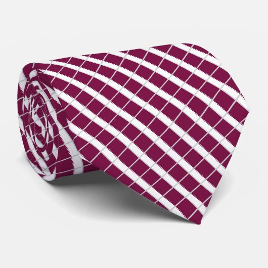 Cravate Drapeau du Motif du Qatar (Roulé)