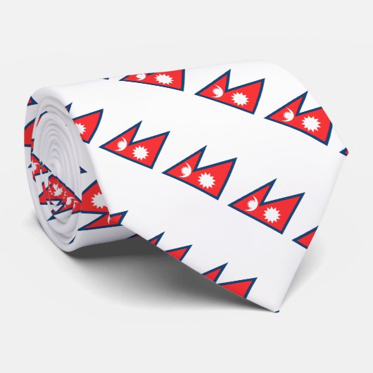 Cravate Drapeau du Népal (Roulé)