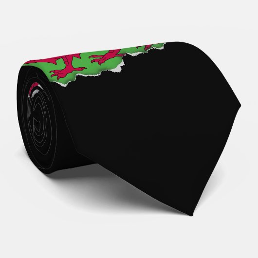 Cravate Drapeau du Pays de Galles (Roulé)