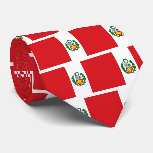 Cravate Drapeau du Pérou (Roulé)