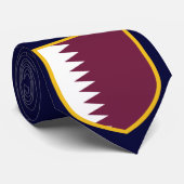 Cravate Drapeau du Qatar Customisé (Roulé)