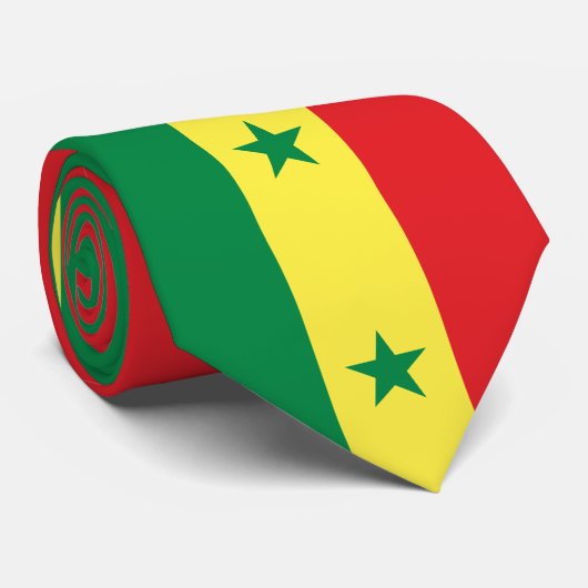 Cravate Drapeau du Sénégal (Roulé)