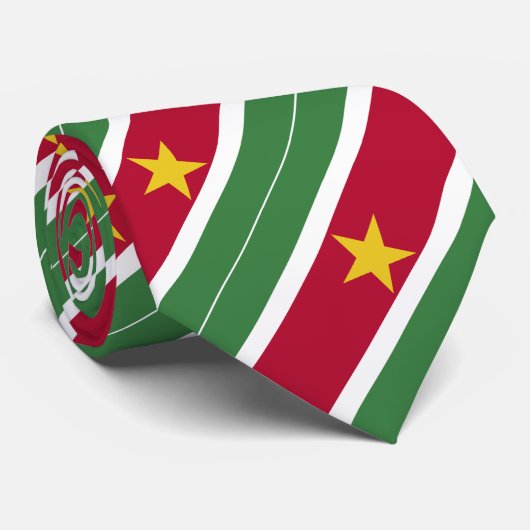 Cravate Drapeau du Suriname (Roulé)